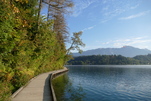 Schöner Seeweg in Bled, Slowenien